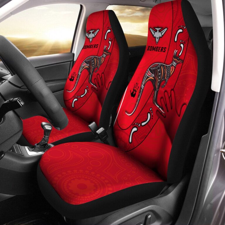 Australian Football League store - Loyal fans of Essendon Football Club's Set 2 Car Seat Cover:vintage Australian Football League suit,uniform,apparel,shirts,merch,hoodie,jackets,shorts,sweatshirt,outfits,clothes
