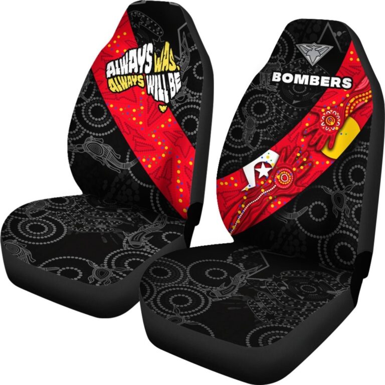 Australian Football League store - Loyal fans of Essendon Football Club's Set 2 Car Seat Cover:vintage Australian Football League suit,uniform,apparel,shirts,merch,hoodie,jackets,shorts,sweatshirt,outfits,clothes