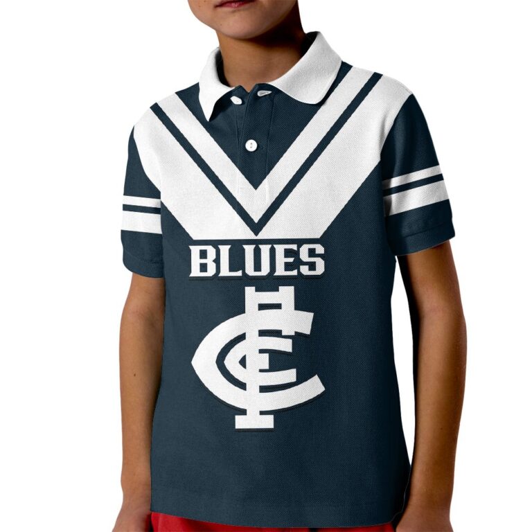 Australian Football League store - Loyal fans of Carlton Blues's Kid Polo Shirt:vintage Australian Football League suit,uniform,apparel,shirts,merch,hoodie,jackets,shorts,sweatshirt,outfits,clothes