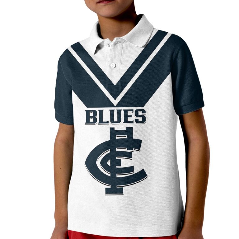 Australian Football League store - Loyal fans of Carlton Blues's Kid Polo Shirt:vintage Australian Football League suit,uniform,apparel,shirts,merch,hoodie,jackets,shorts,sweatshirt,outfits,clothes