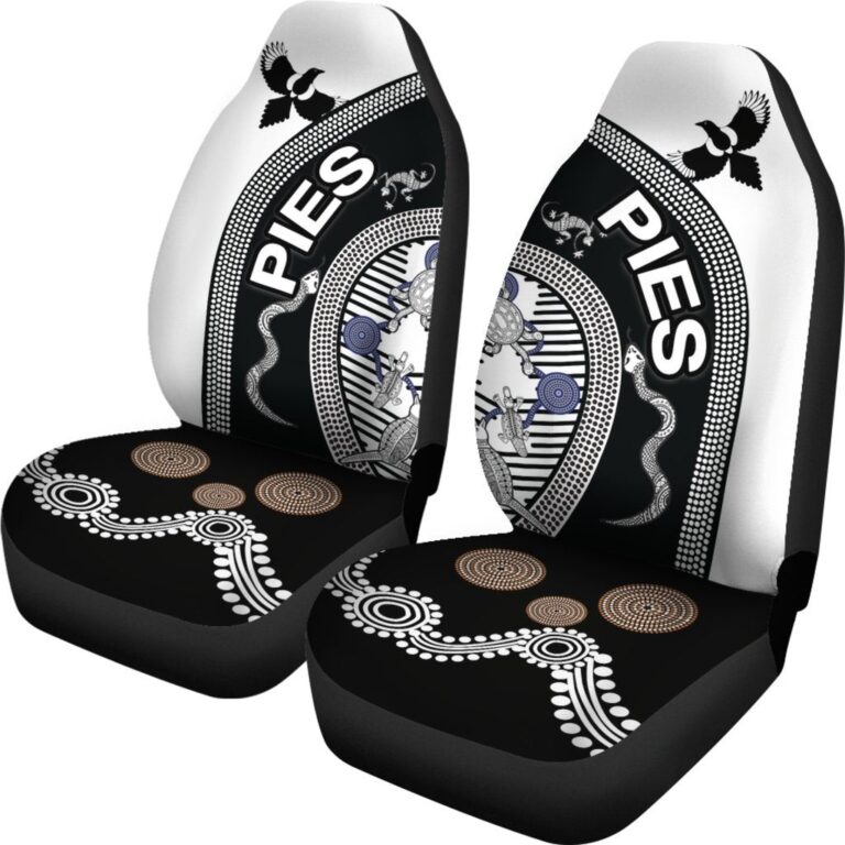 Australian Football League store - Loyal fans of Collingwood Football Club's Set 2 Car Seat Cover:vintage Australian Football League suit,uniform,apparel,shirts,merch,hoodie,jackets,shorts,sweatshirt,outfits,clothes