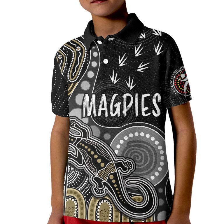 Australian Football League store - Loyal fans of Collingwood Magpies's Kid Polo Shirt:vintage Australian Football League suit,uniform,apparel,shirts,merch,hoodie,jackets,shorts,sweatshirt,outfits,clothes