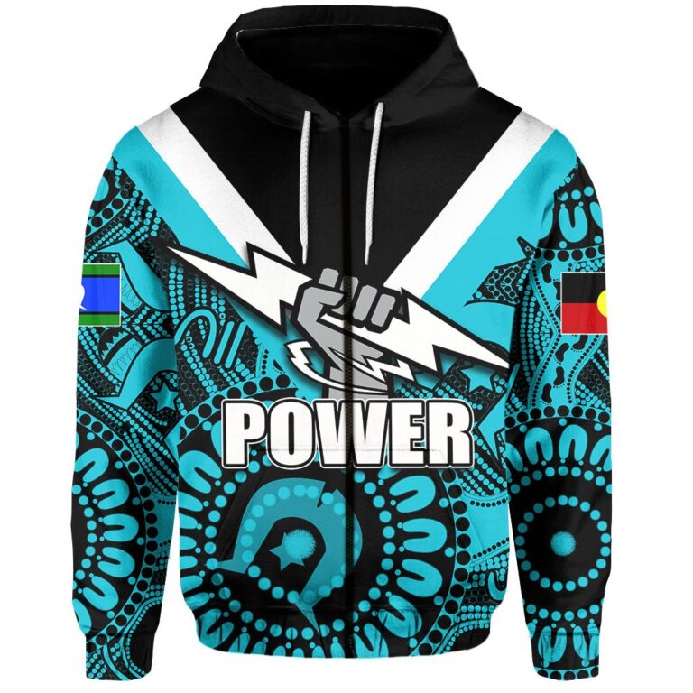 Australian Football League store - Loyal fans of Port Adelaide Football Club's Unisex Zip Hoodie:vintage Australian Football League suit,uniform,apparel,shirts,merch,hoodie,jackets,shorts,sweatshirt,outfits,clothes