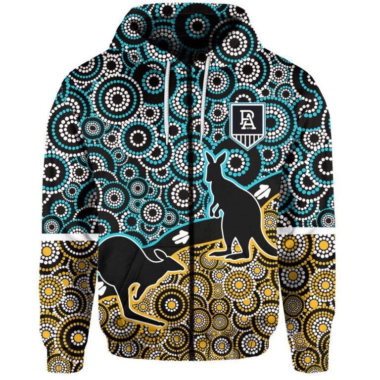 Australian Football League store - Loyal fans of Port Adelaide Football Club's Unisex Zip Hoodie:vintage Australian Football League suit,uniform,apparel,shirts,merch,hoodie,jackets,shorts,sweatshirt,outfits,clothes