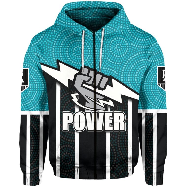 Australian Football League store - Loyal fans of Port Adelaide Football Club's Unisex Zip Hoodie:vintage Australian Football League suit,uniform,apparel,shirts,merch,hoodie,jackets,shorts,sweatshirt,outfits,clothes