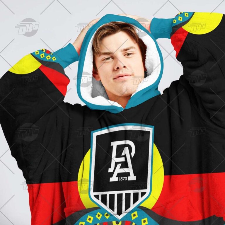 Australian Football League store - Loyal fans of Port Adelaide Football Club's Unisex Oodie,Kid Oodie:vintage Australian Football League suit,uniform,apparel,shirts,merch,hoodie,jackets,shorts,sweatshirt,outfits,clothes