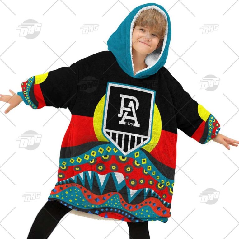 Australian Football League store - Loyal fans of Port Adelaide Football Club's Unisex Oodie,Kid Oodie:vintage Australian Football League suit,uniform,apparel,shirts,merch,hoodie,jackets,shorts,sweatshirt,outfits,clothes