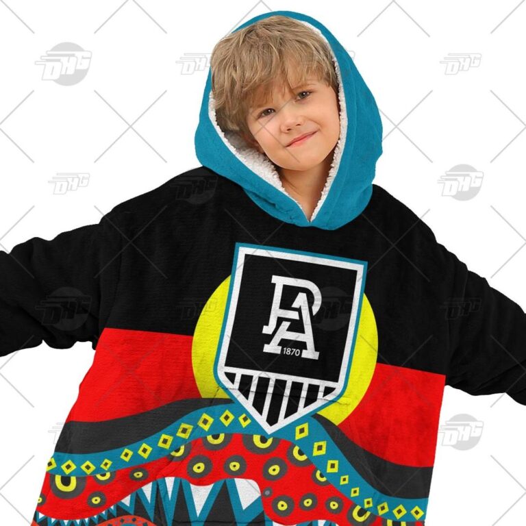 Australian Football League store - Loyal fans of Port Adelaide Football Club's Unisex Oodie,Kid Oodie:vintage Australian Football League suit,uniform,apparel,shirts,merch,hoodie,jackets,shorts,sweatshirt,outfits,clothes