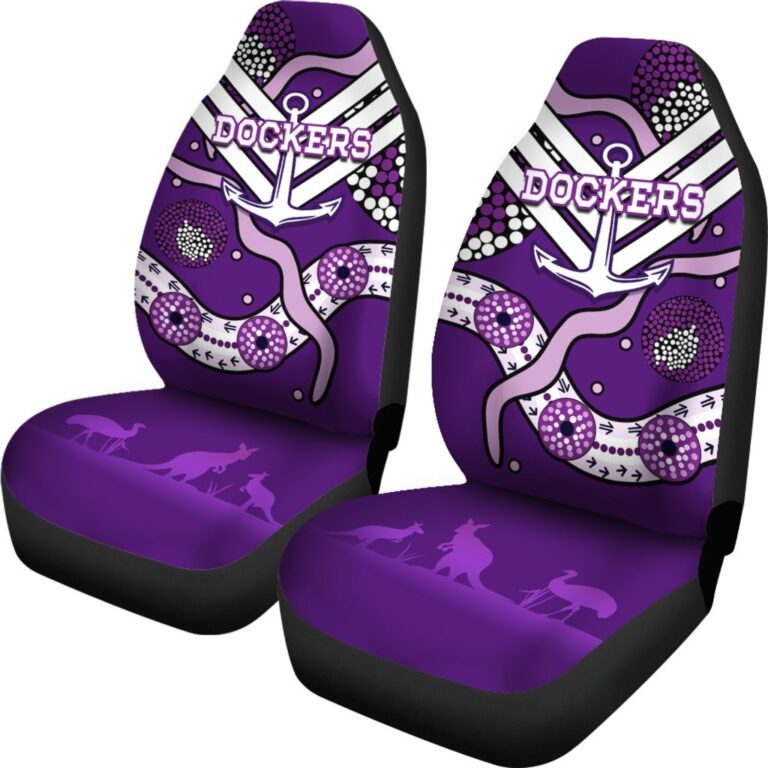Australian Football League store - Loyal fans of Fremantle Football Club's Set 2 Car Seat Cover:vintage Australian Football League suit,uniform,apparel,shirts,merch,hoodie,jackets,shorts,sweatshirt,outfits,clothes