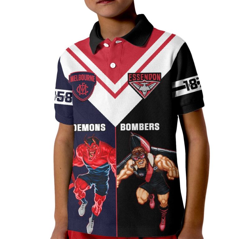 Australian Football League store - Loyal fans of Essendon Bombers's Kid Polo Shirt:vintage Australian Football League suit,uniform,apparel,shirts,merch,hoodie,jackets,shorts,sweatshirt,outfits,clothes