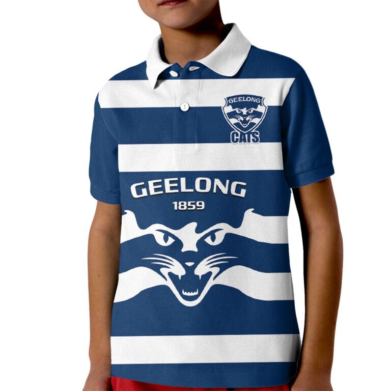 Australian Football League store - Loyal fans of Geelong Cats's Kid Polo Shirt:vintage Australian Football League suit,uniform,apparel,shirts,merch,hoodie,jackets,shorts,sweatshirt,outfits,clothes