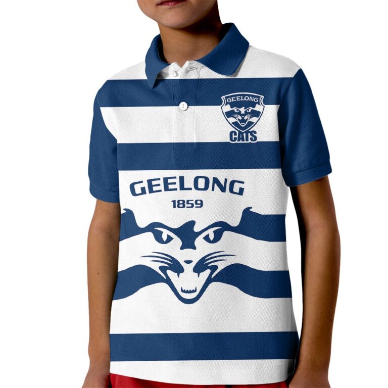 Australian Football League store - Loyal fans of Geelong Cats's Kid Polo Shirt:vintage Australian Football League suit,uniform,apparel,shirts,merch,hoodie,jackets,shorts,sweatshirt,outfits,clothes