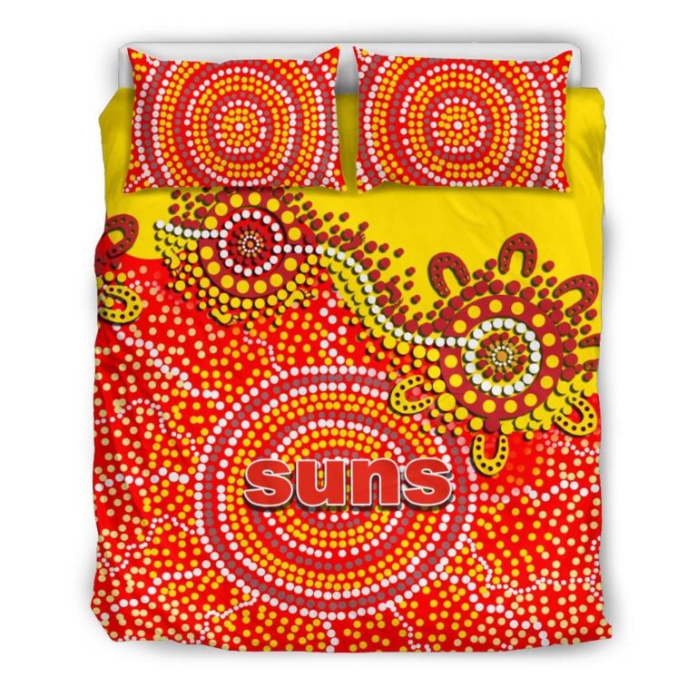 Australian Football League store - Loyal fans of Gold Coast Suns's Bedding Duvet Cover + 1/2 Pillow Cases:vintage Australian Football League suit,uniform,apparel,shirts,merch,hoodie,jackets,shorts,sweatshirt,outfits,clothes