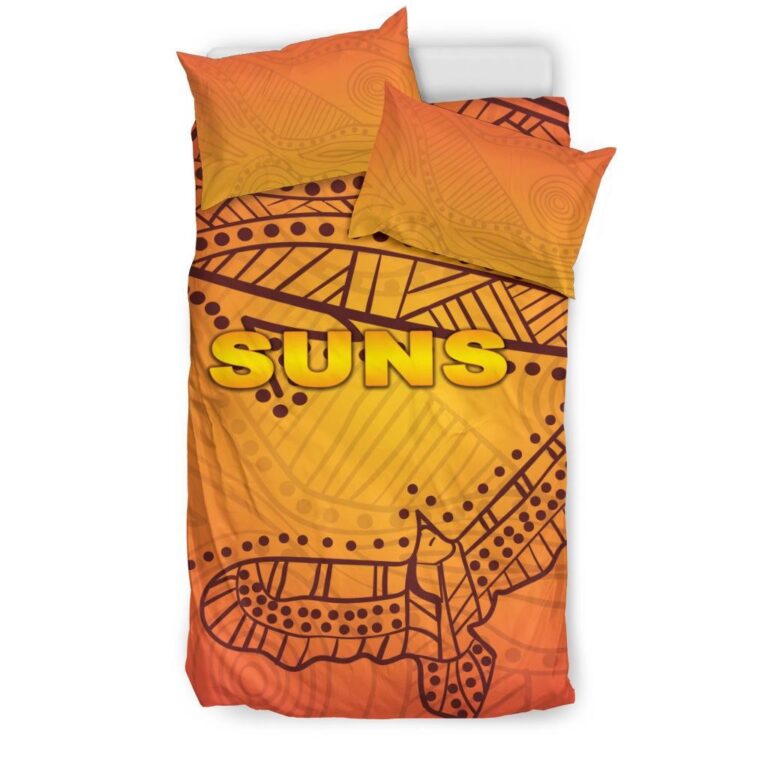 Australian Football League store - Loyal fans of Gold Coast Suns's Bedding Duvet Cover + 1/2 Pillow Cases:vintage Australian Football League suit,uniform,apparel,shirts,merch,hoodie,jackets,shorts,sweatshirt,outfits,clothes