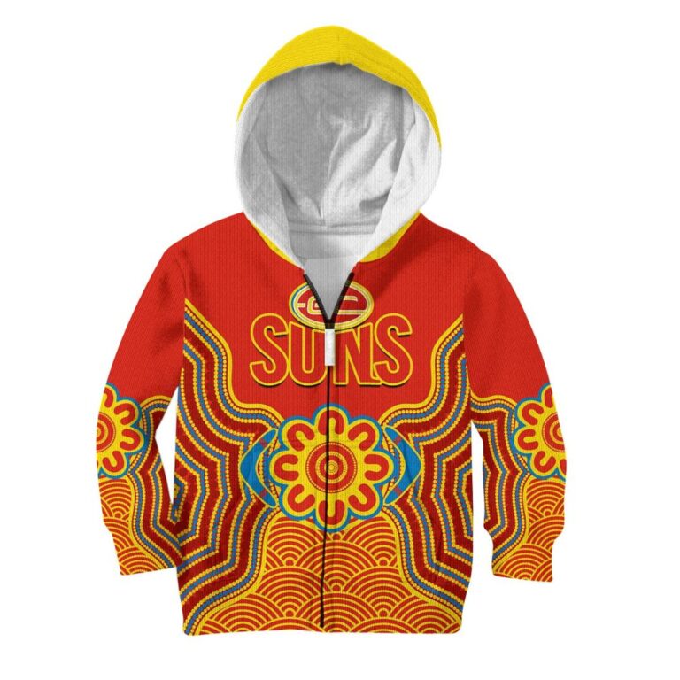 Australian Football League store - Loyal fans of Gold Coast Suns's Kid Hoodie,Kid Zip Hoodie:vintage Australian Football League suit,uniform,apparel,shirts,merch,hoodie,jackets,shorts,sweatshirt,outfits,clothes