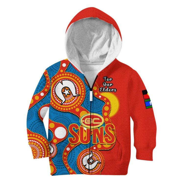 Australian Football League store - Loyal fans of Gold Coast Suns's Kid Hoodie,Kid Zip Hoodie:vintage Australian Football League suit,uniform,apparel,shirts,merch,hoodie,jackets,shorts,sweatshirt,outfits,clothes