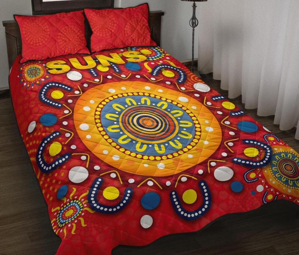 Australian Football League store - Loyal fans of Gold Coast Suns's Quilt + 1/2 Pillow Cases:vintage Australian Football League suit,uniform,apparel,shirts,merch,hoodie,jackets,shorts,sweatshirt,outfits,clothes