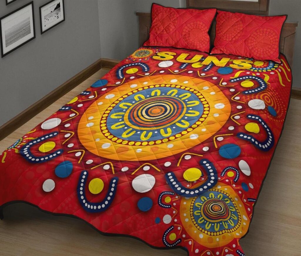 Australian Football League store - Loyal fans of Gold Coast Suns's Quilt + 1/2 Pillow Cases:vintage Australian Football League suit,uniform,apparel,shirts,merch,hoodie,jackets,shorts,sweatshirt,outfits,clothes