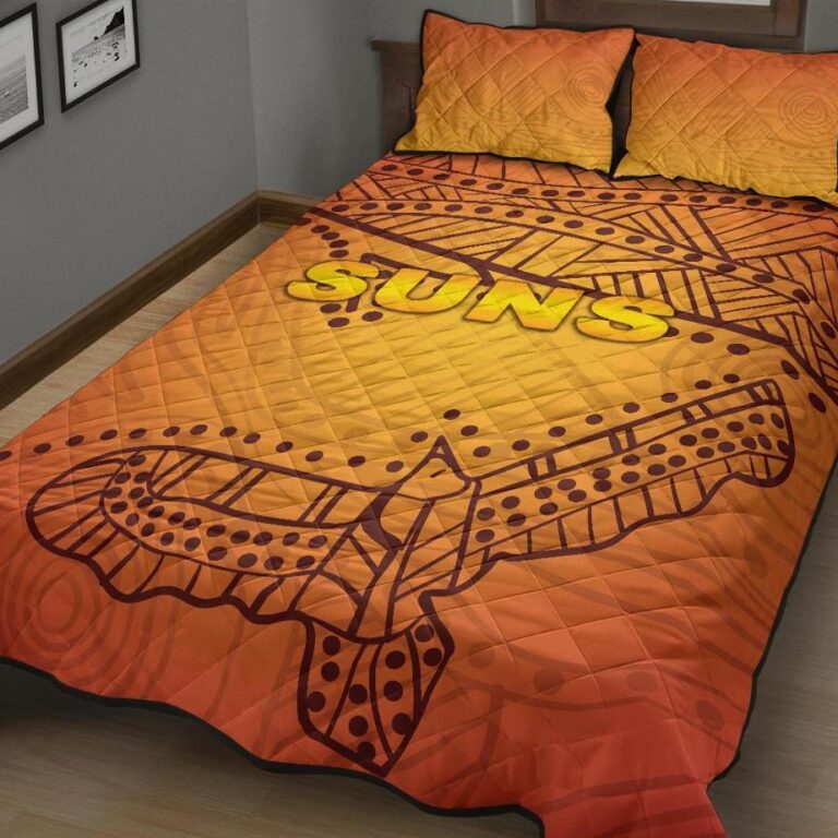 Australian Football League store - Loyal fans of Gold Coast Suns's Quilt + 1/2 Pillow Cases:vintage Australian Football League suit,uniform,apparel,shirts,merch,hoodie,jackets,shorts,sweatshirt,outfits,clothes