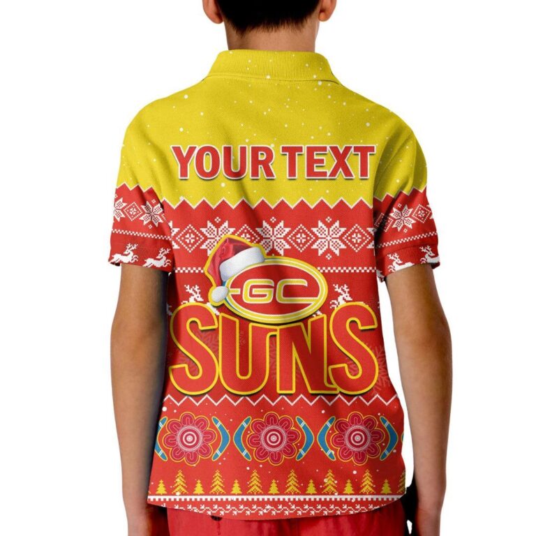 Australian Football League store - Loyal fans of Gold Coast Suns's Kid Polo Shirt:vintage Australian Football League suit,uniform,apparel,shirts,merch,hoodie,jackets,shorts,sweatshirt,outfits,clothes
