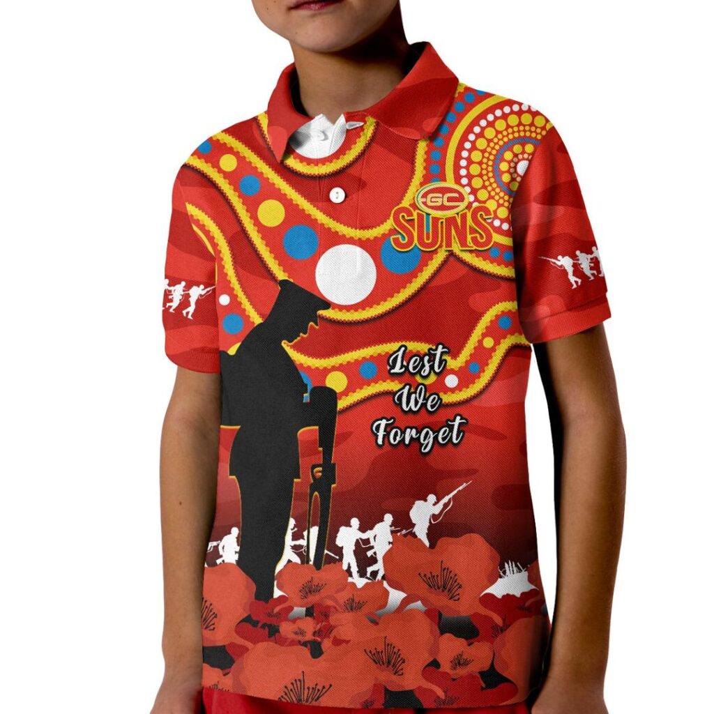 Australian Football League store - Loyal fans of Gold Coast Suns's Kid Polo Shirt:vintage Australian Football League suit,uniform,apparel,shirts,merch,hoodie,jackets,shorts,sweatshirt,outfits,clothes