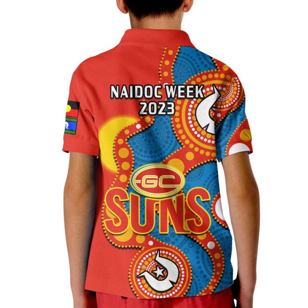 Australian Football League store - Loyal fans of Gold Coast Suns's Kid Polo Shirt:vintage Australian Football League suit,uniform,apparel,shirts,merch,hoodie,jackets,shorts,sweatshirt,outfits,clothes