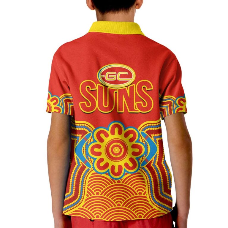 Australian Football League store - Loyal fans of Gold Coast Suns's Kid Polo Shirt:vintage Australian Football League suit,uniform,apparel,shirts,merch,hoodie,jackets,shorts,sweatshirt,outfits,clothes