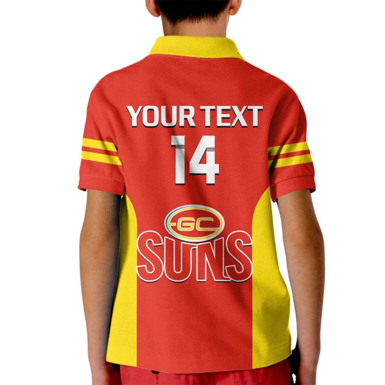 Australian Football League store - Loyal fans of Gold Coast Suns's Kid Polo Shirt:vintage Australian Football League suit,uniform,apparel,shirts,merch,hoodie,jackets,shorts,sweatshirt,outfits,clothes
