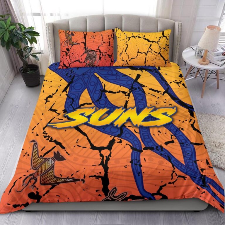 Australian Football League store - Loyal fans of Gold Coast Suns's Bedding Duvet Cover + 1/2 Pillow Cases:vintage Australian Football League suit,uniform,apparel,shirts,merch,hoodie,jackets,shorts,sweatshirt,outfits,clothes