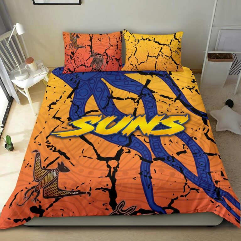 Australian Football League store - Loyal fans of Gold Coast Suns's Bedding Duvet Cover + 1/2 Pillow Cases:vintage Australian Football League suit,uniform,apparel,shirts,merch,hoodie,jackets,shorts,sweatshirt,outfits,clothes