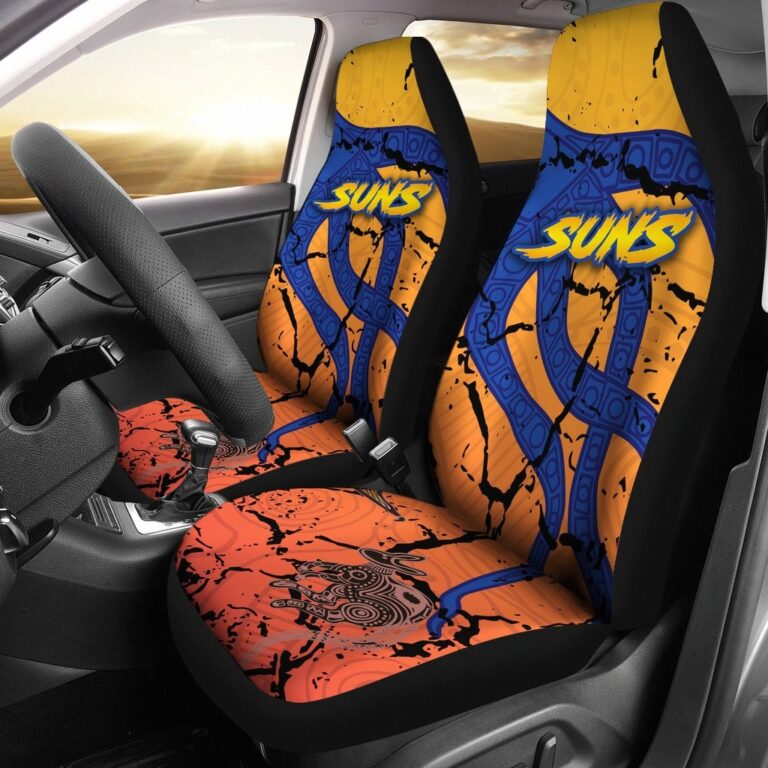 Australian Football League store - Loyal fans of Gold Coast Suns's Set 2 Car Seat Cover:vintage Australian Football League suit,uniform,apparel,shirts,merch,hoodie,jackets,shorts,sweatshirt,outfits,clothes