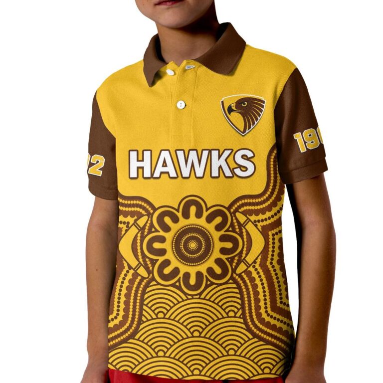Australian Football League store - Loyal fans of Hawthorn Hawks's Kid Polo Shirt:vintage Australian Football League suit,uniform,apparel,shirts,merch,hoodie,jackets,shorts,sweatshirt,outfits,clothes