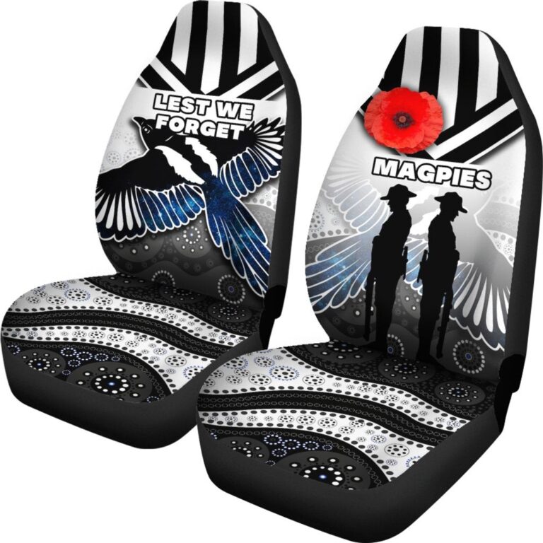 Australian Football League store - Loyal fans of Collingwood Football Club's Set 2 Car Seat Cover:vintage Australian Football League suit,uniform,apparel,shirts,merch,hoodie,jackets,shorts,sweatshirt,outfits,clothes