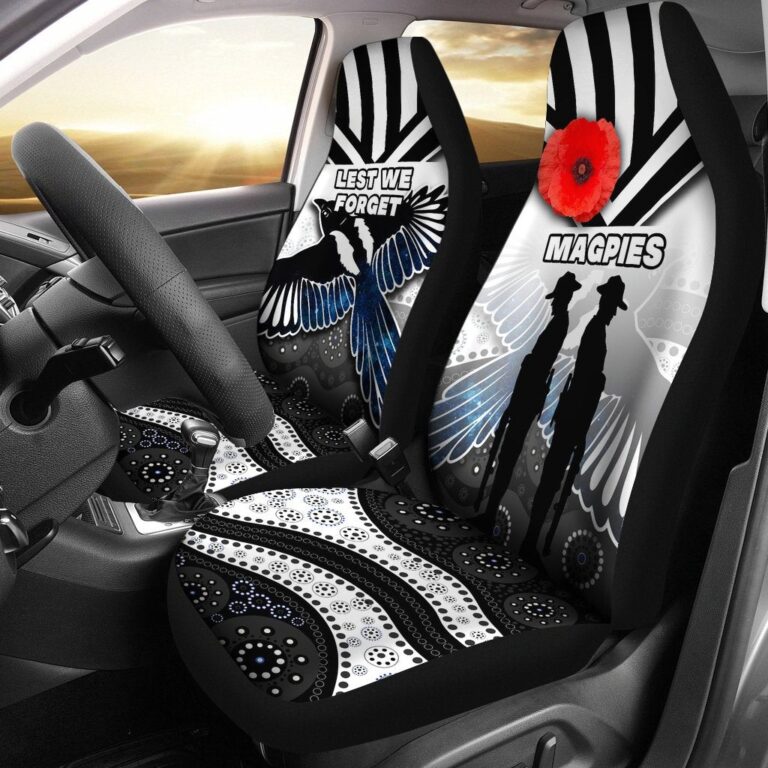 Australian Football League store - Loyal fans of Collingwood Football Club's Set 2 Car Seat Cover:vintage Australian Football League suit,uniform,apparel,shirts,merch,hoodie,jackets,shorts,sweatshirt,outfits,clothes