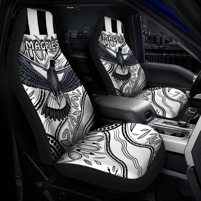 Australian Football League store - Loyal fans of Collingwood Football Club's Set 2 Car Seat Cover:vintage Australian Football League suit,uniform,apparel,shirts,merch,hoodie,jackets,shorts,sweatshirt,outfits,clothes