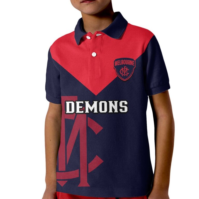 Australian Football League store - Loyal fans of Melbourne Demons's Kid Polo Shirt:vintage Australian Football League suit,uniform,apparel,shirts,merch,hoodie,jackets,shorts,sweatshirt,outfits,clothes