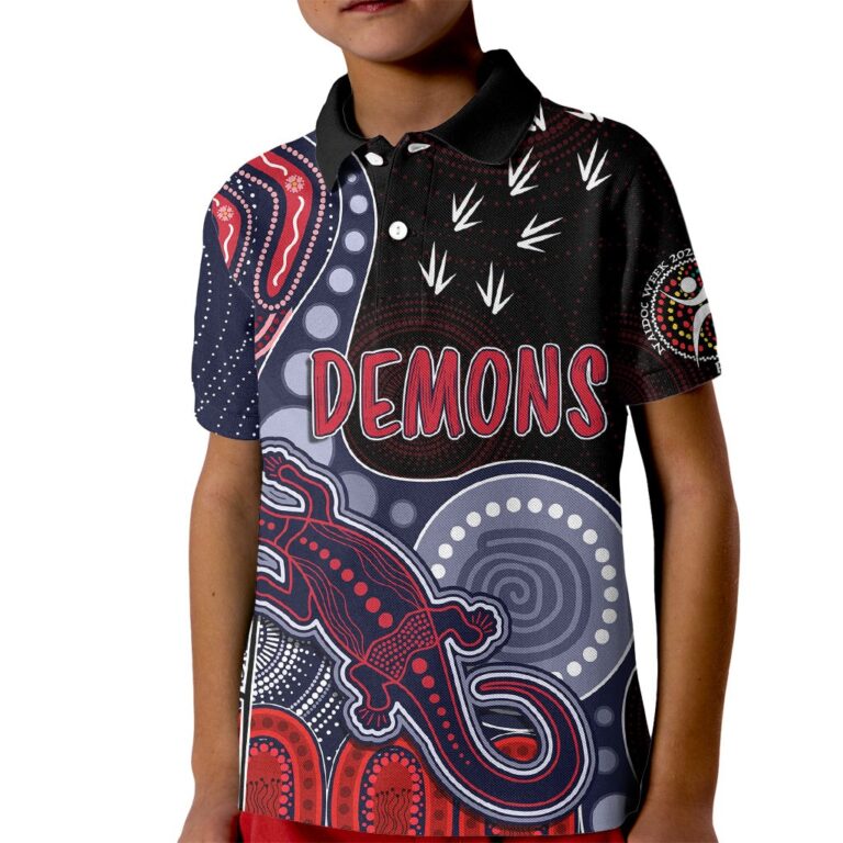Australian Football League store - Loyal fans of Melbourne Demons's Kid Polo Shirt:vintage Australian Football League suit,uniform,apparel,shirts,merch,hoodie,jackets,shorts,sweatshirt,outfits,clothes
