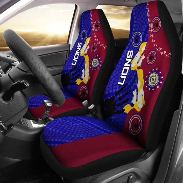 Australian Football League store - Loyal fans of Brisbane Lions's Set 2 Car Seat Cover:vintage Australian Football League suit,uniform,apparel,shirts,merch,hoodie,jackets,shorts,sweatshirt,outfits,clothes