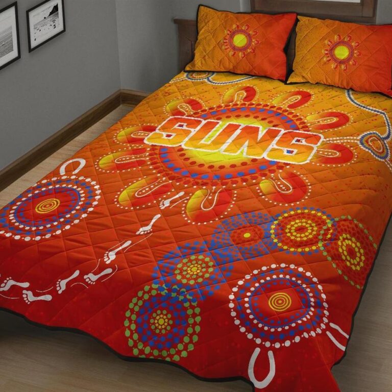 Australian Football League store - Loyal fans of Gold Coast Suns's Quilt + 1/2 Pillow Cases:vintage Australian Football League suit,uniform,apparel,shirts,merch,hoodie,jackets,shorts,sweatshirt,outfits,clothes