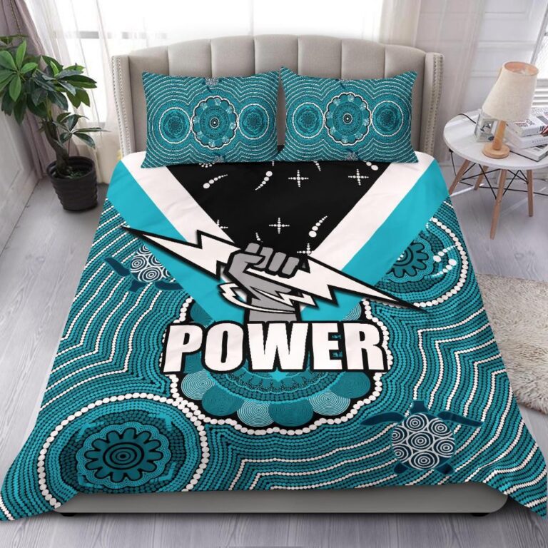 Australian Football League store - Loyal fans of Port Adelaide Football Club's Bedding Duvet Cover + 1/2 Pillow Cases:vintage Australian Football League suit,uniform,apparel,shirts,merch,hoodie,jackets,shorts,sweatshirt,outfits,clothes