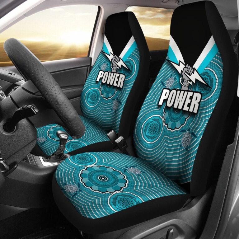Australian Football League store - Loyal fans of Port Adelaide Football Club's Set 2 Car Seat Cover:vintage Australian Football League suit,uniform,apparel,shirts,merch,hoodie,jackets,shorts,sweatshirt,outfits,clothes