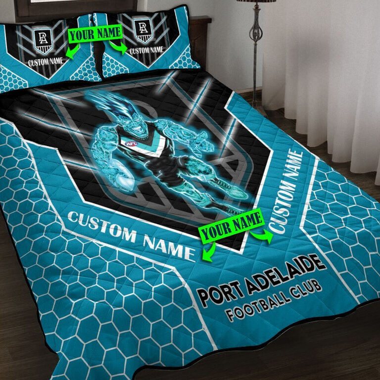 Australian Football League store - Loyal fans of Port Adelaide Football Club's Bedding Duvet Cover + 1/2 Pillow Cases:vintage Australian Football League suit,uniform,apparel,shirts,merch,hoodie,jackets,shorts,sweatshirt,outfits,clothes