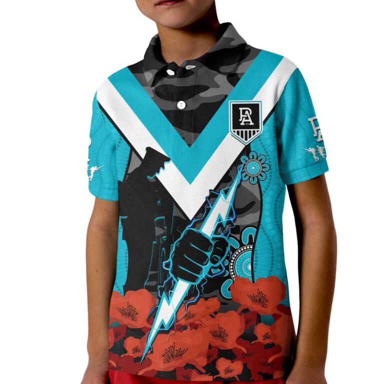 Australian Football League store - Loyal fans of Port Adelaide's Kid Polo Shirt:vintage Australian Football League suit,uniform,apparel,shirts,merch,hoodie,jackets,shorts,sweatshirt,outfits,clothes