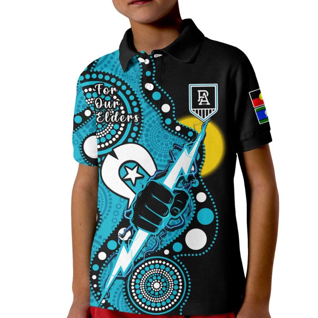 Australian Football League store - Loyal fans of Port Adelaide's Kid Polo Shirt:vintage Australian Football League suit,uniform,apparel,shirts,merch,hoodie,jackets,shorts,sweatshirt,outfits,clothes