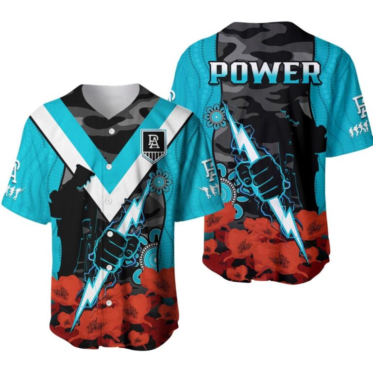 Australian Football League store - Loyal fans of Port Adelaide Power's Unisex Baseball Jerseys,Kid Baseball Jerseys,Youth Baseball Jerseys:vintage Australian Football League suit,uniform,apparel,shirts,merch,hoodie,jackets,shorts,sweatshirt,outfits,clothes