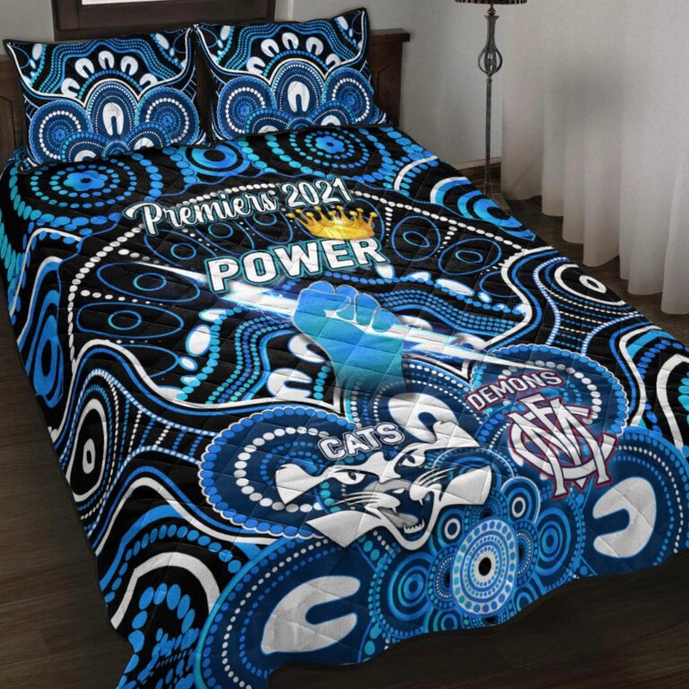 Australian Football League store - Loyal fans of Port Adelaide Football Club's Quilt + 1/2 Pillow Cases:vintage Australian Football League suit,uniform,apparel,shirts,merch,hoodie,jackets,shorts,sweatshirt,outfits,clothes