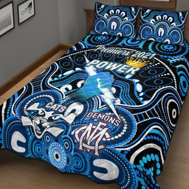 Australian Football League store - Loyal fans of Port Adelaide Football Club's Quilt + 1/2 Pillow Cases:vintage Australian Football League suit,uniform,apparel,shirts,merch,hoodie,jackets,shorts,sweatshirt,outfits,clothes