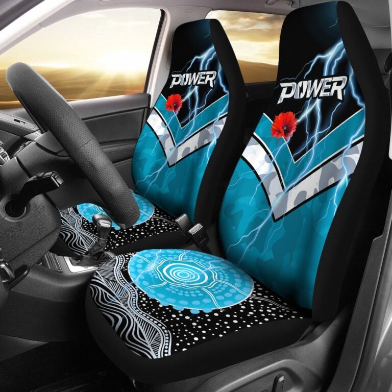 Australian Football League store - Loyal fans of Port Adelaide Football Club's Set 2 Car Seat Cover:vintage Australian Football League suit,uniform,apparel,shirts,merch,hoodie,jackets,shorts,sweatshirt,outfits,clothes