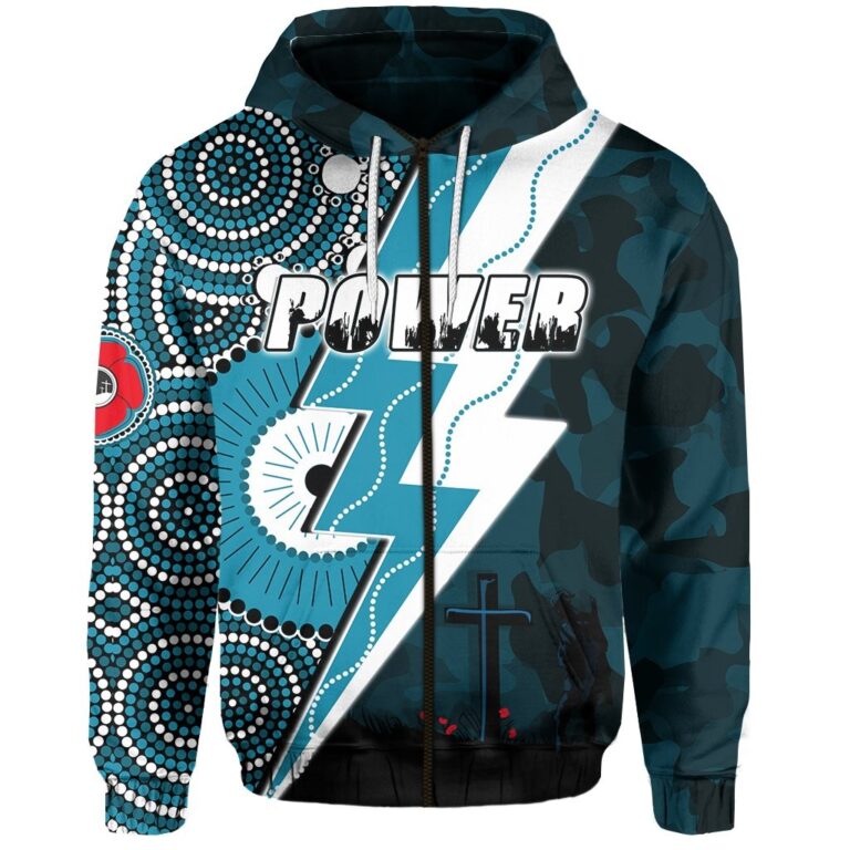 Australian Football League store - Loyal fans of Port Adelaide Football Club's Unisex Zip Hoodie:vintage Australian Football League suit,uniform,apparel,shirts,merch,hoodie,jackets,shorts,sweatshirt,outfits,clothes