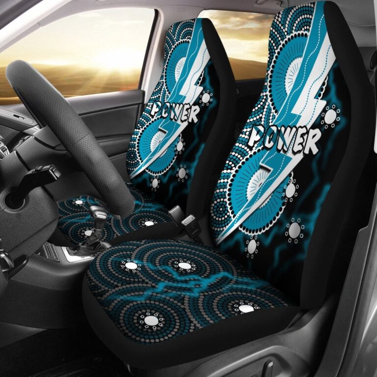 Australian Football League store - Loyal fans of Port Adelaide Football Club's Set 2 Car Seat Cover:vintage Australian Football League suit,uniform,apparel,shirts,merch,hoodie,jackets,shorts,sweatshirt,outfits,clothes